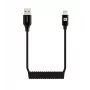 Evelatus AutoSpring Cabo Espiral USB A para Lightning 1.2M Preto