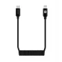 Evelatus AutoSpring Cabo Espiral USB C para Conector Lightning 1.2M Preto