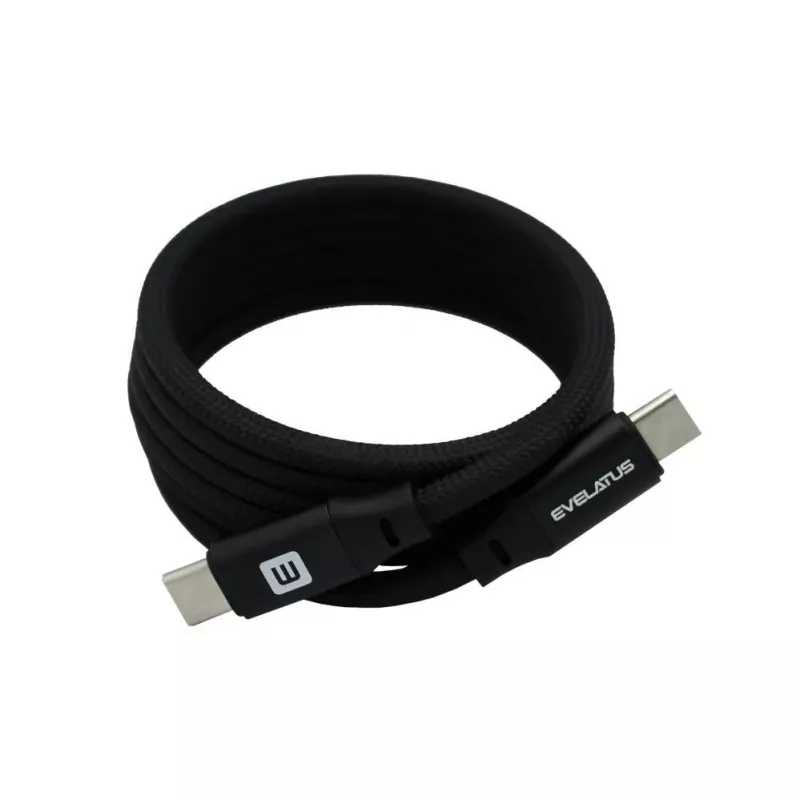Evelatus E-Mag Power 60W Cabo Magnético USB-C para USB-C 1,2m Preto
