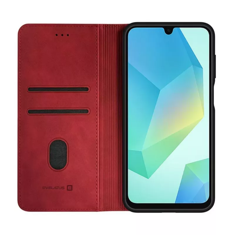 Evelatus Samsung Galaxy A16 Capa Tipo Livro Vermelho
