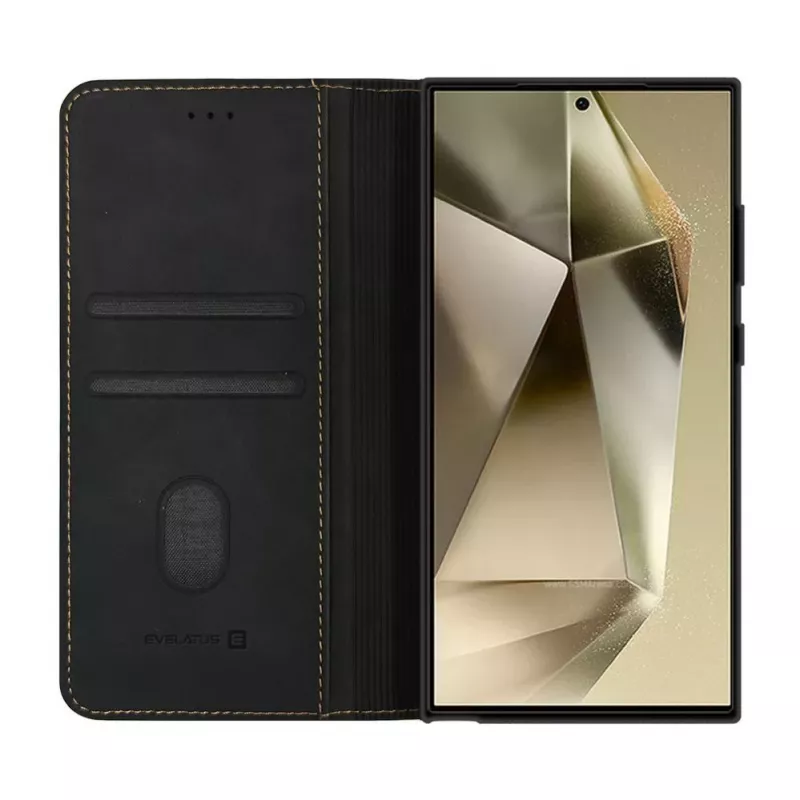 Evelatus Capa tipo livro para Samsung Galaxy S24 Ultra preta