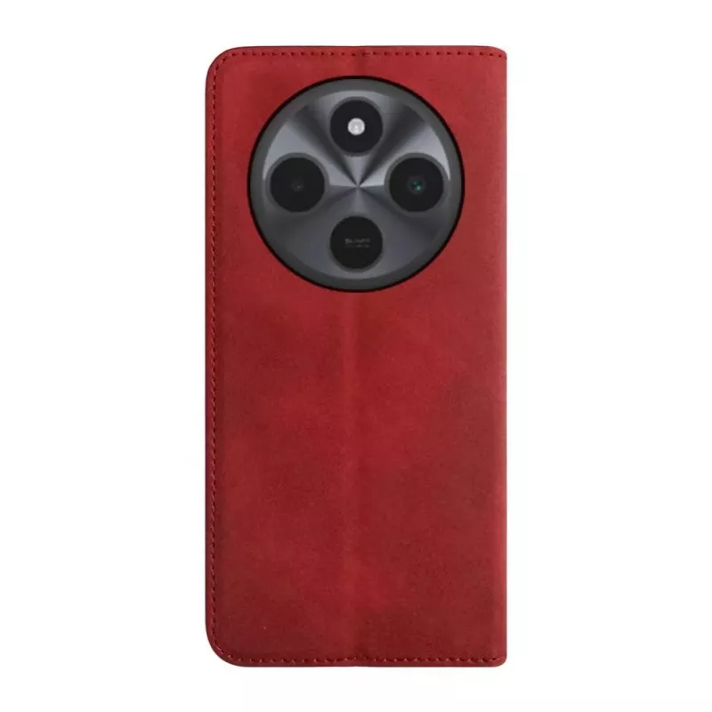 Evelatus Capa tipo livro em pele PU para Xiaomi Redmi 14C 4G/ 14C 5G / Redmi A4 / POCO C75 vermelha