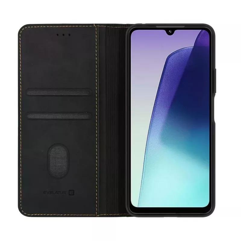 Evelatus Capa tipo livro para Xiaomi Redmi 14C 4G/ 14C 5G / Redmi A4 / POCO C75 preta