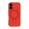 Evelatus Capa em silicone Soft Touch Premium MagSafe com suporte para Apple iPhone 16 vermelha