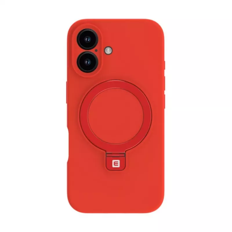 Evelatus Capa em silicone Soft Touch Premium MagSafe com suporte para Apple iPhone 16 vermelha