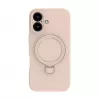 Evelatus Capa em silicone Soft Touch Premium MagSafe com suporte para Apple iPhone 16 rosa areia