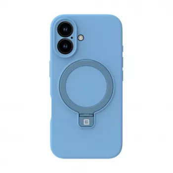 Evelatus Capa em silicone Soft Touch Premium MagSafe com suporte para Apple iPhone 16 azul