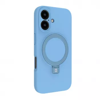 Evelatus Capa em silicone Soft Touch Premium MagSafe com suporte para Apple iPhone 16 azul