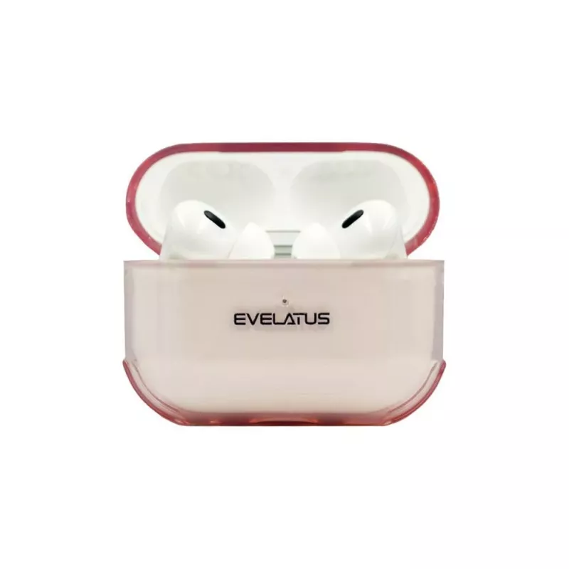 Evelatus Capa protetora em TPU para Apple AirPods Pro 2 rosa transparente
