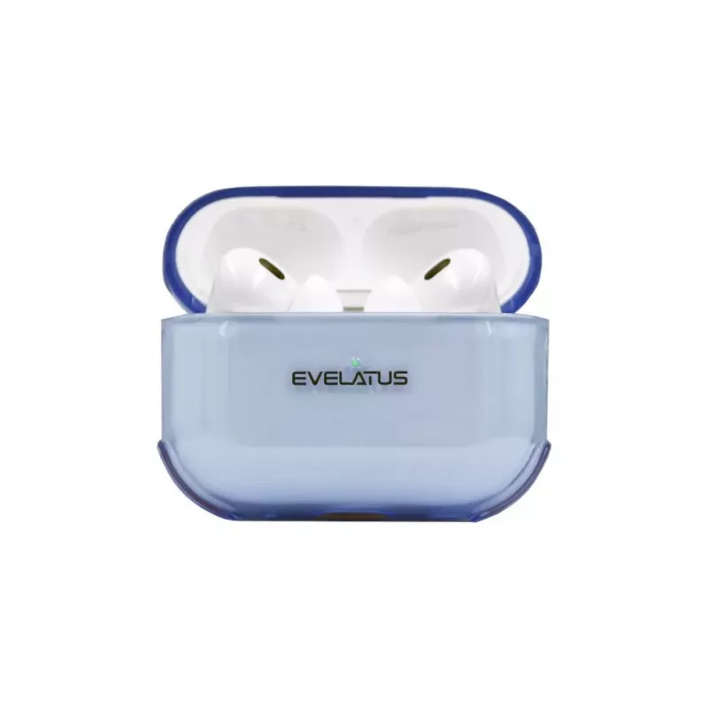 Evelatus Capa protetora em TPU para Apple AirPods Pro 2 azul transparente
