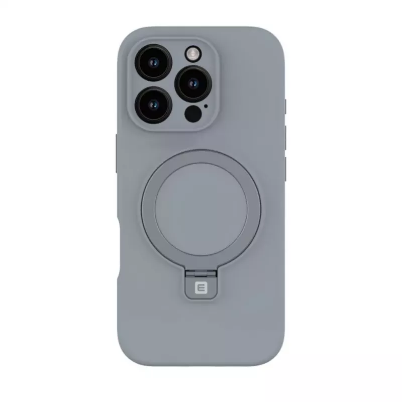 Evelatus Apple iPhone 16 Pro Max Capa de Silicone Soft Touch Premium MagSafe com Suporte Prateado