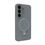 Evelatus Samsung Galaxy S25 Capa de Silicone Soft Touch Premium Magnética com Suporte Prateada