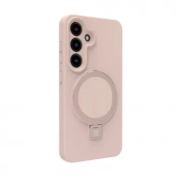 Evelatus Samsung Galaxy S25 Capa de Silicone Soft Touch Premium Magnética com Suporte Pink Sand