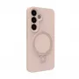 Evelatus Samsung Galaxy S25 Capa de Silicone Soft Touch Premium Magnética com Suporte Pink Sand