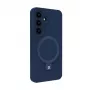 Evelatus Samsung Galaxy S25 Capa de Silicone Soft Touch Premium Magnética com Suporte Azul Meia-Noite