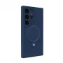 Evelatus Samsung Galaxy S25 Ultra Capa de Silicone Soft Touch Premium Magnética com Suporte Azul Meia-Noite