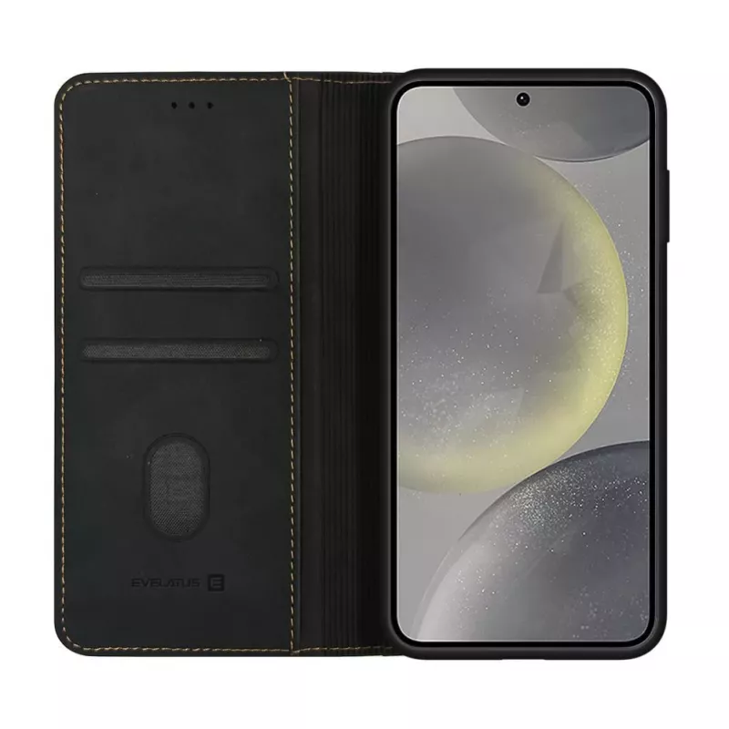 Evelatus Samsung Galaxy S25 Capa Tipo Livro Preta