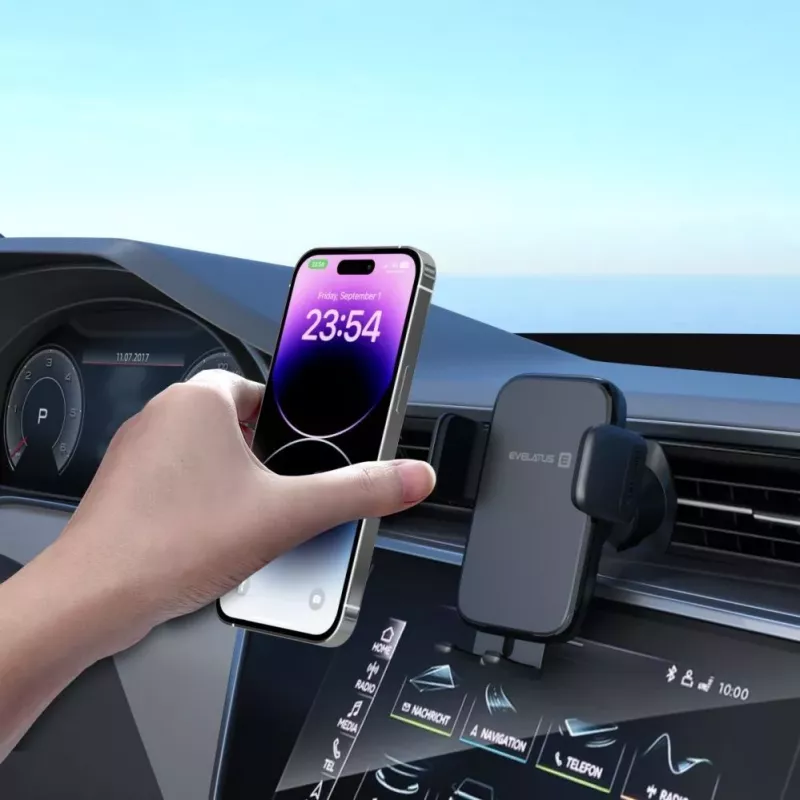 Evelatus Suporte para saída de ar condicionado de automóvel H2+KAC001 Preto
