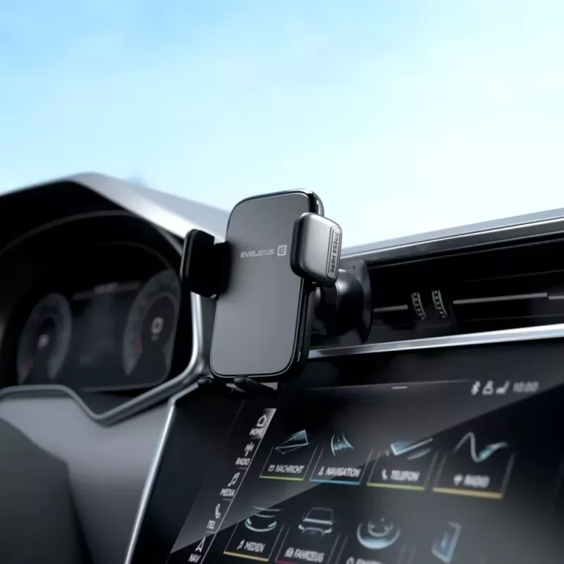 Evelatus Suporte para saída de ar condicionado de automóvel H2+KAC001 Preto
