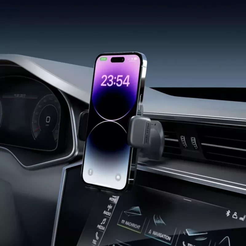 Evelatus Suporte para saída de ar condicionado de automóvel H2+KAC001 Preto