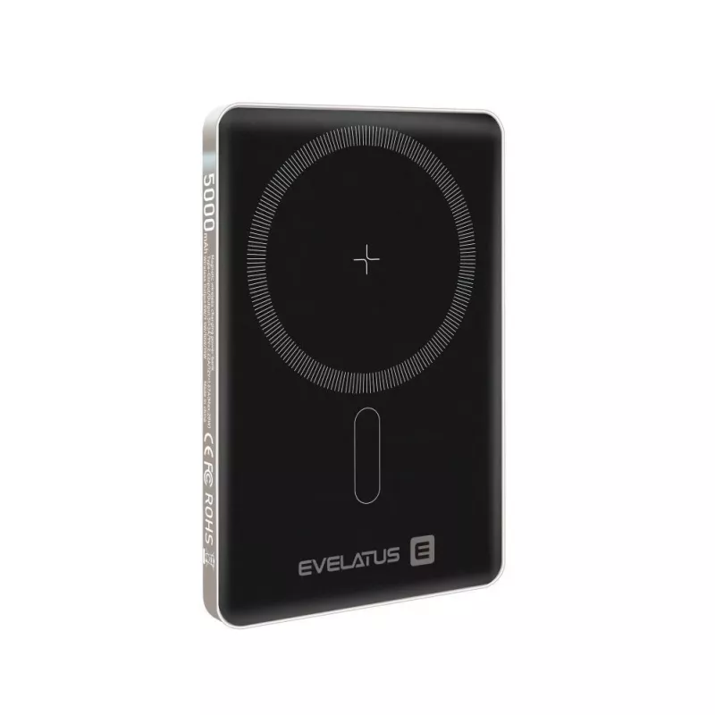 Evelatus Power bank PD20W 5000mAh MagLink Elite com carregamento sem fios Cinzento