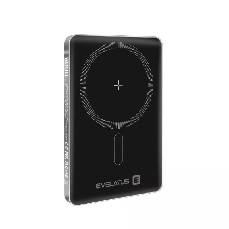 Evelatus Power bank PD20W 5000mAh MagLink Elite com carregamento sem fios Prateado