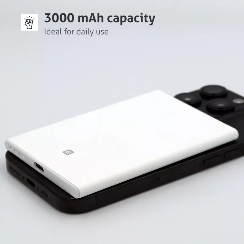 Evelatus Power bank 3000mAh Super Slim com carregamento sem fios EVEP03PBSSW Branco