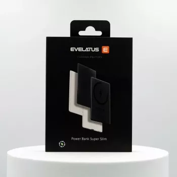 Evelatus Power bank 3000mAh Super Slim com carregamento sem fios EVEP03PBSSB Preto