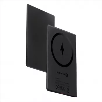 Evelatus Power bank 3000mAh Super Slim com carregamento sem fios EVEP03PBSSB Preto