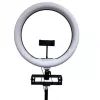 iLike S14 Anel de luz LED para selfies 36cm + Tripé 2,1m + Prateleira e 3x Suporte para telefone/microfone Preto