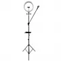 iLike S12 Anel de luz LED para selfies 31cm + Tripé 2,1m + Prateleira e 3x Suporte para telefone/microfone Preto