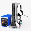 iLike DZ504 Slim Multi Dock Station para comandos PlayStation 5 PS5 com ventoinhas e RGB, preto