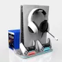 iLike DZ504 Slim Multi Dock Station para comandos PlayStation 5 PS5 com ventoinhas e RGB, preto