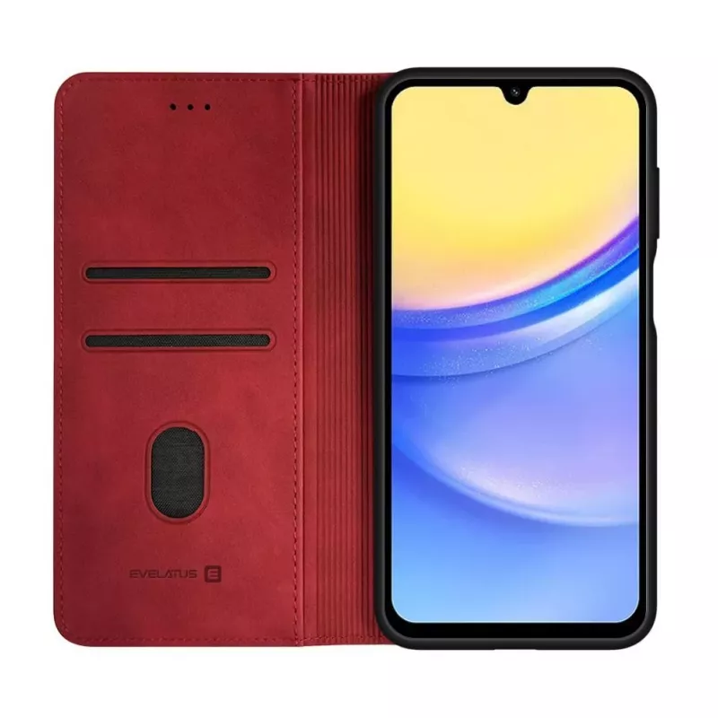 Evelatus Samsung Galaxy A15 Capa Tipo Livro Folio Vermelho