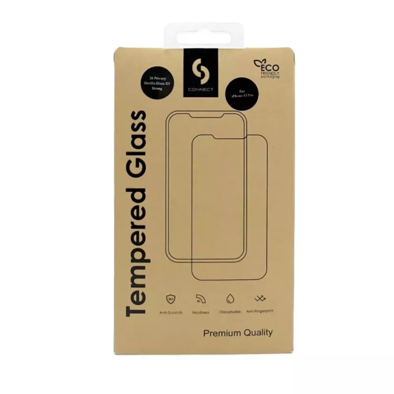 Connect Apple iPhone 14/13/13 Pro/16e/SE4 Corning Gorilla Glass Anti-Static 3D Full Cover 5X Stronger Protetor de ecrã