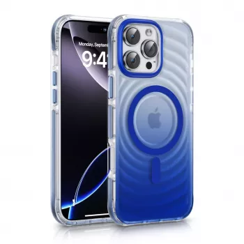 Evelatus Apple iPhone 16 EchoWave Clear MagSafe Capa protetora azul