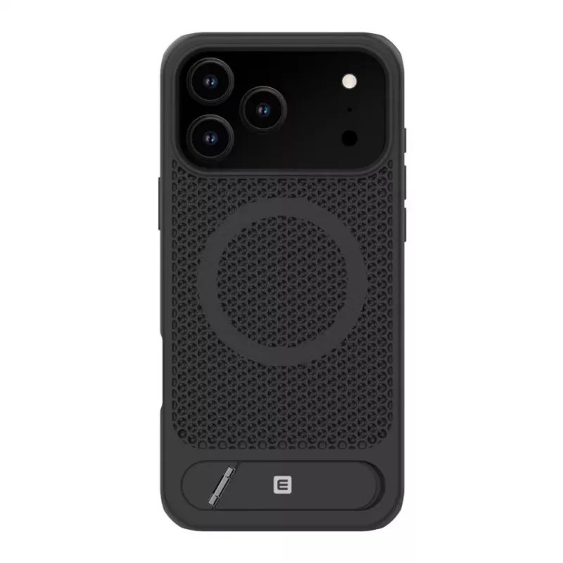 Capa Evelatus Premium para Apple iPhone 17 Pro Max com MagSafe e suporte em plástico preta
