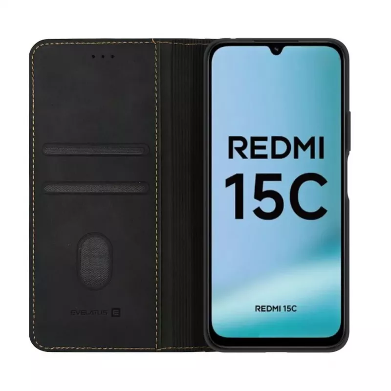 Evelatus Xiaomi Redmi 15C 4G/5G Book Case Folio preto