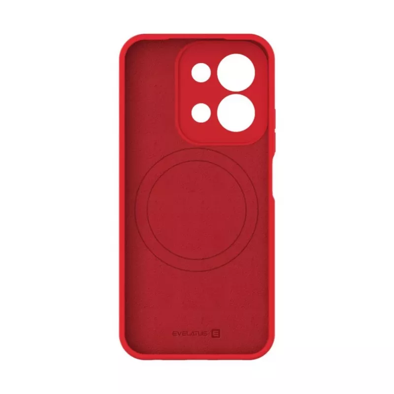 Evelatus Xiaomi Redmi 15C 4G/5G Capa de silicone soft-touch magnética Premium vermelha