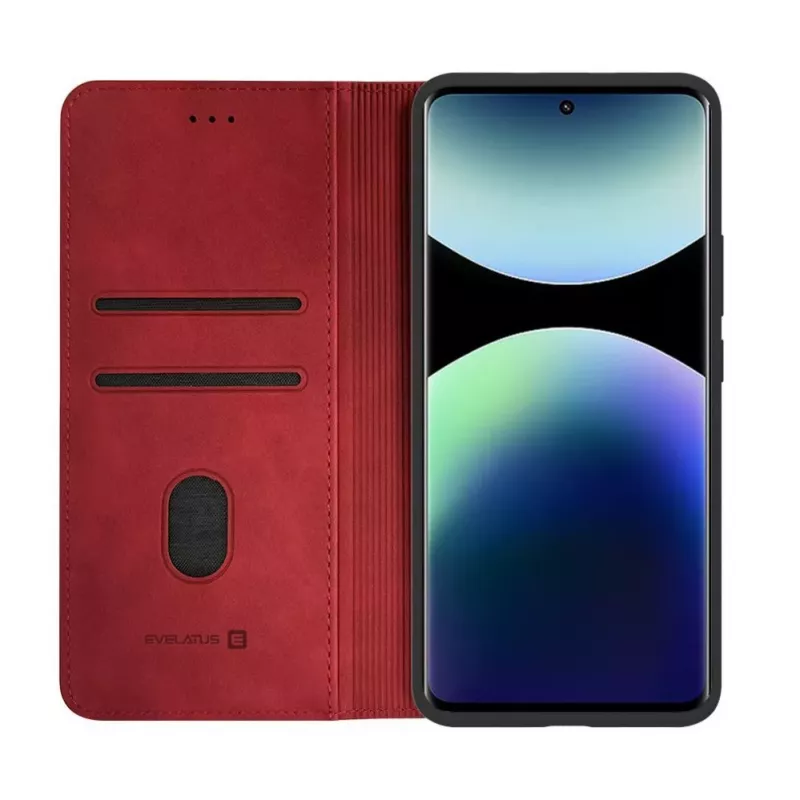 Evelatus Xiaomi Redmi Note 15 Capa tipo livro vermelha