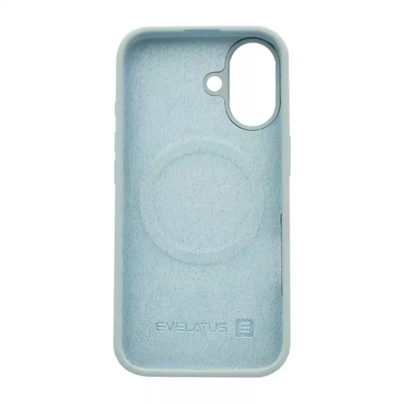 Evelatus Apple iPhone 17 Capa de silicone soft-touch MagSafe Premium azul-nevoeiro