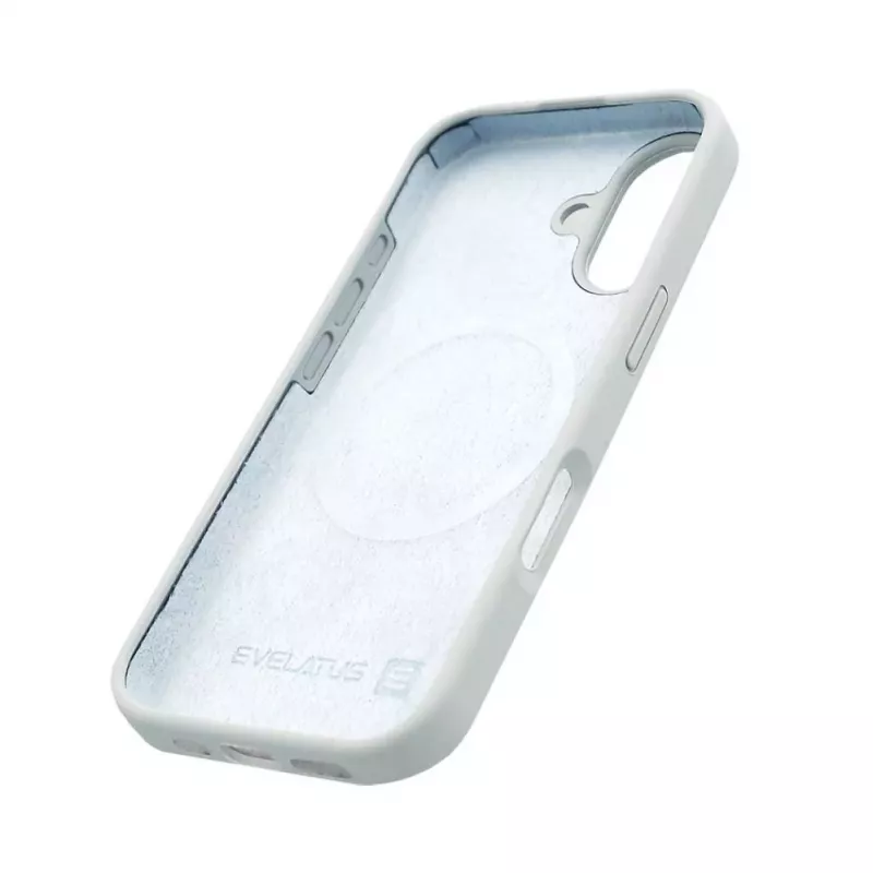Evelatus Apple iPhone 17 Capa de silicone soft-touch MagSafe Premium azul-nevoeiro