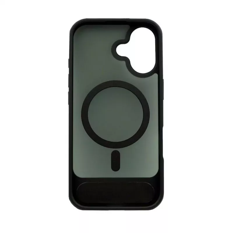 Evelatus Apple iPhone 17 Capa com revestimento de borracha MagSafe com suporte preta
