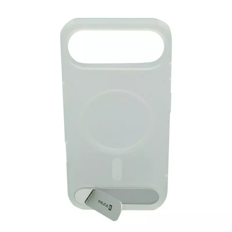 Evelatus Apple iPhone 17 Air Capa com revestimento de borracha MagSafe com suporte prateada