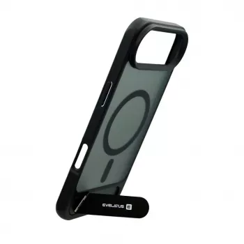 Evelatus Apple iPhone 17 Air Capa com revestimento de borracha MagSafe com suporte preta