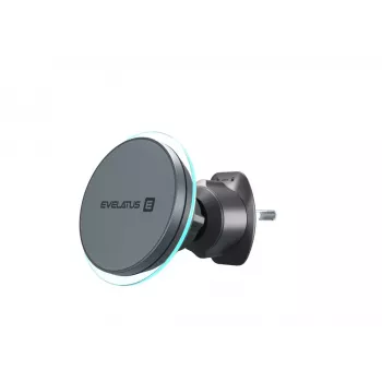 Evelatus Suporte de ventoinha para carro com ímã e carregamento sem fios MagSafe Qi - preto
