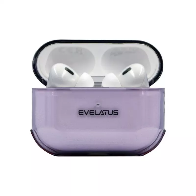 Evelatus Apple AirPods Pro 2 Capa protetora TPU transparente roxa