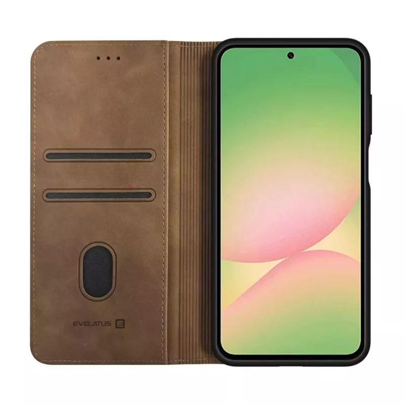 Evelatus Samsung Galaxy A57 Capa tipo livro, castanha