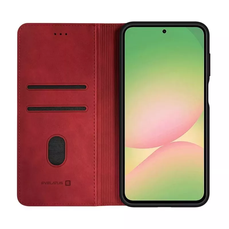 Evelatus Samsung Galaxy A57 Capa Tipo Livro Vermelho