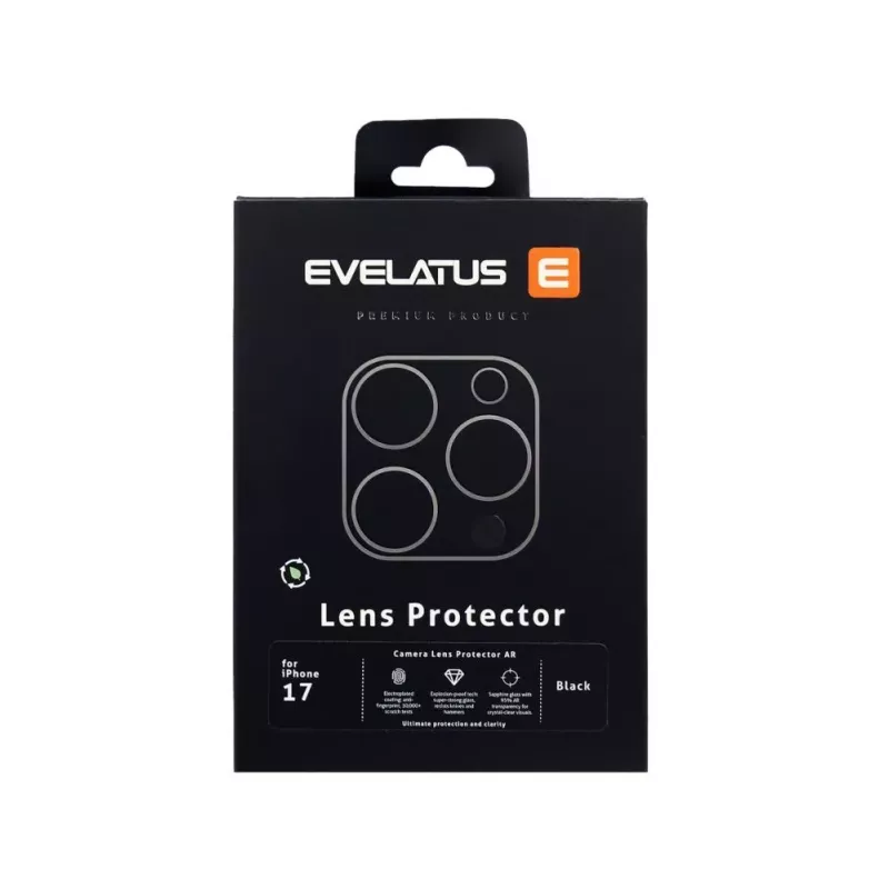 Evelatus Apple iPhone 17 Proteção de Lente de Câmara Full Body Premium Preto